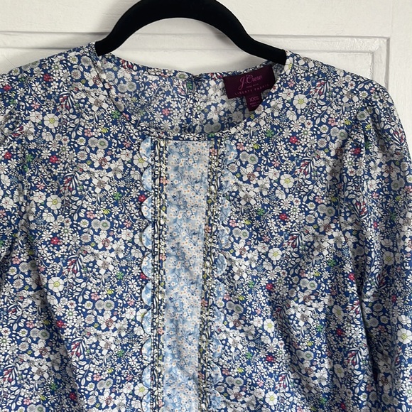 J.CREW Liberty Scalloped Popover Shirt Floral June's Meadow - Picture 4 of 10